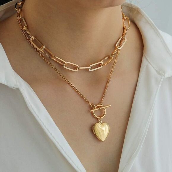 Free People Jewelry - Layered Necklace 14K Gold Plated Set of two Necklaces